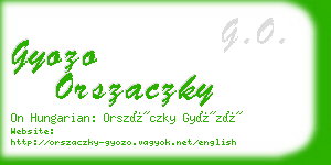 gyozo orszaczky business card